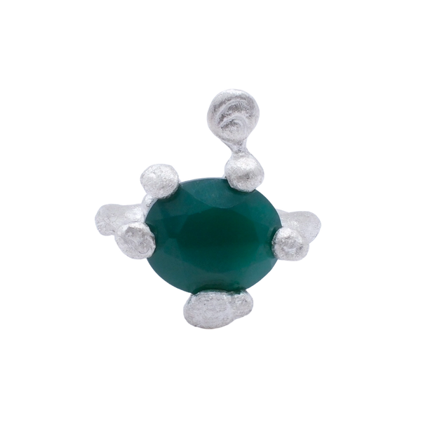 fluid-form silver ring rough&nbsp;finish