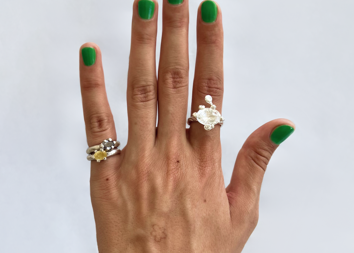 fluid-form silver ring