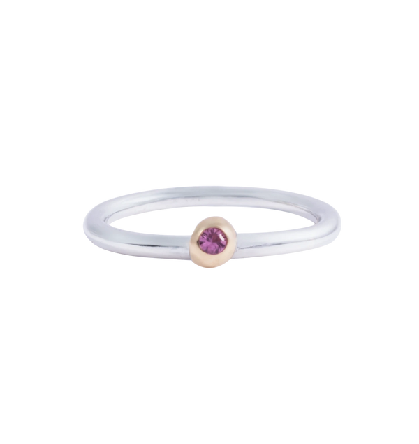 thin ring with golden drop