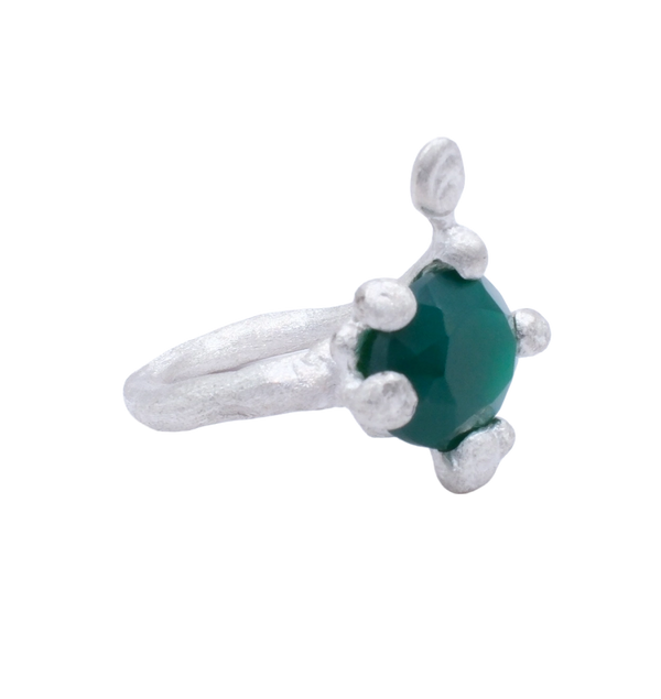 fluid-form silver ring rough&nbsp;finish