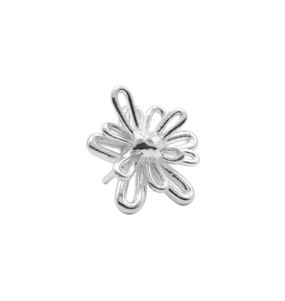silver flower stud&nbsp;earring