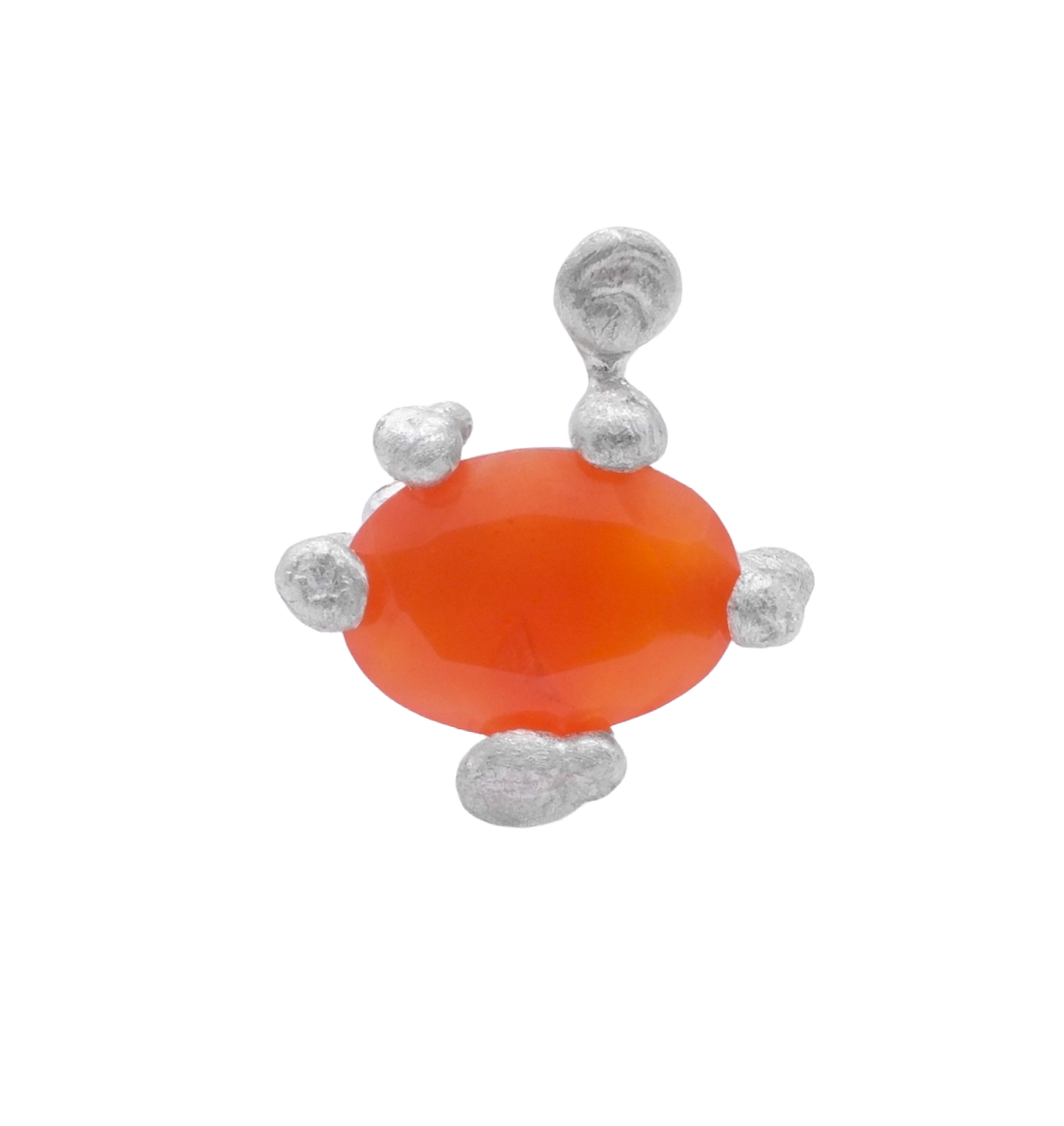 fluid-form silver ring rough&nbsp;finish