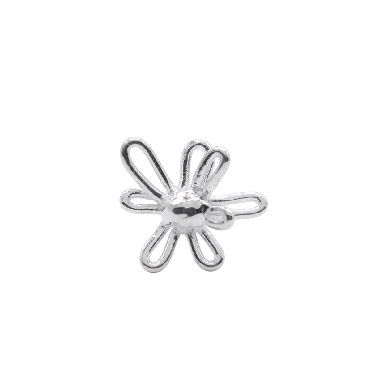 silver flower mini stud&nbsp;earring