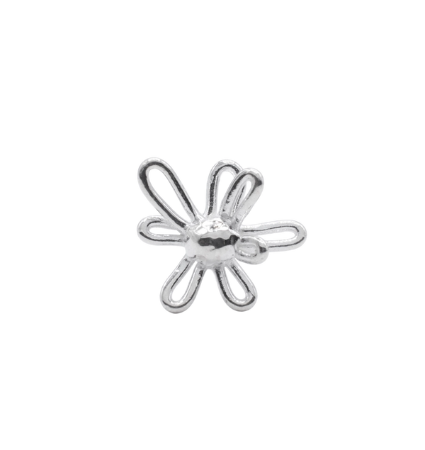silver flower mini stud&nbsp;earring
