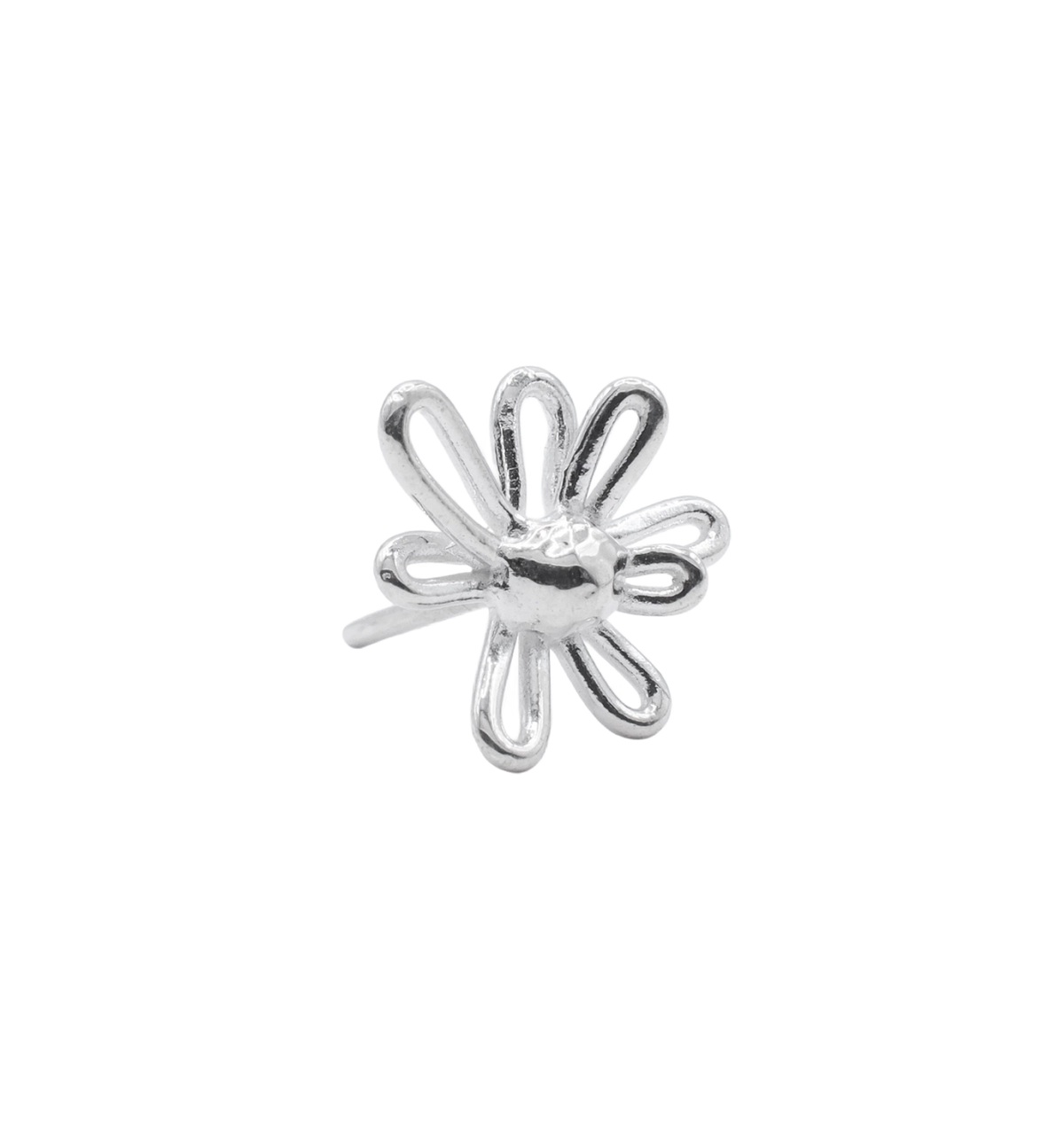 silver flower mini stud&nbsp;earring