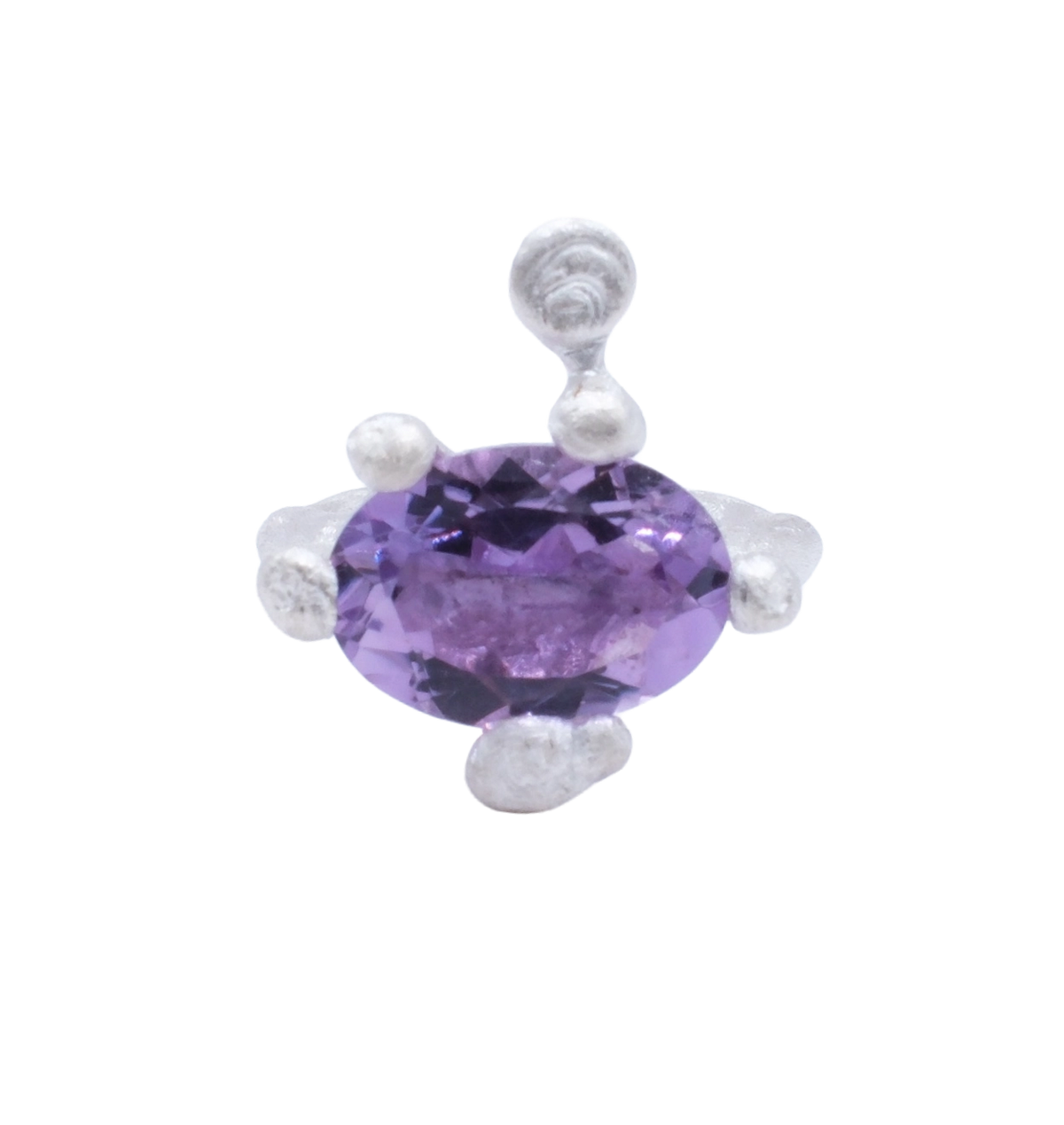 fluid-form silver ring rough&nbsp;finish