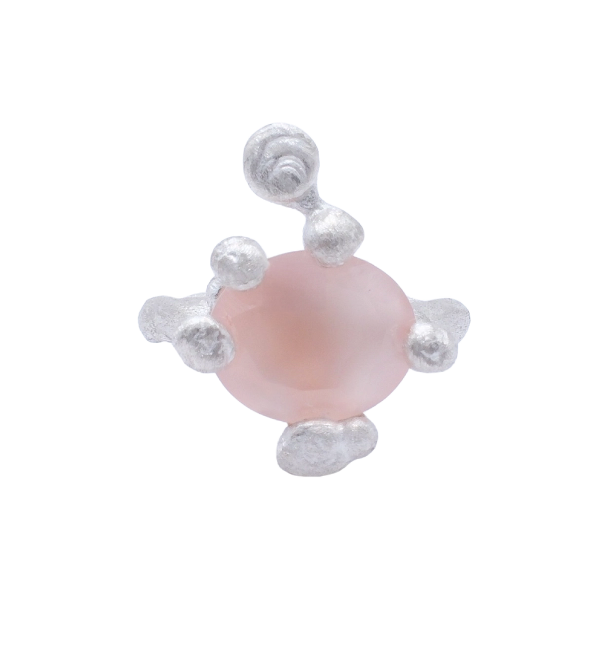 fluid-form silver ring rough&nbsp;finish